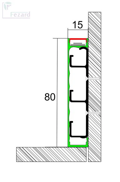 Алюминиевый плинтус Fezard Кабельный ALP-G80-LA Алюминий 80*15*2500 мм в Кургане