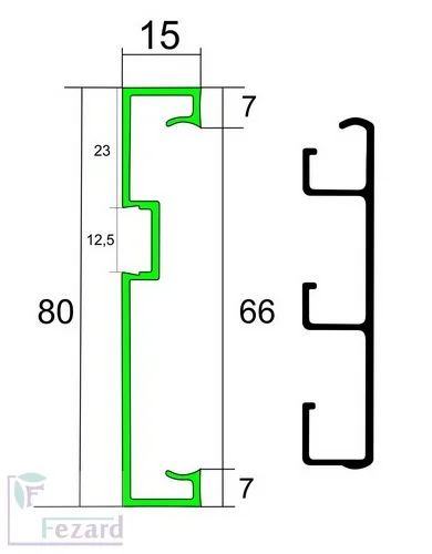 Алюминиевый плинтус Fezard Кабельный ALP-G80-LF Алюминий 80*15*2500 мм в Кургане