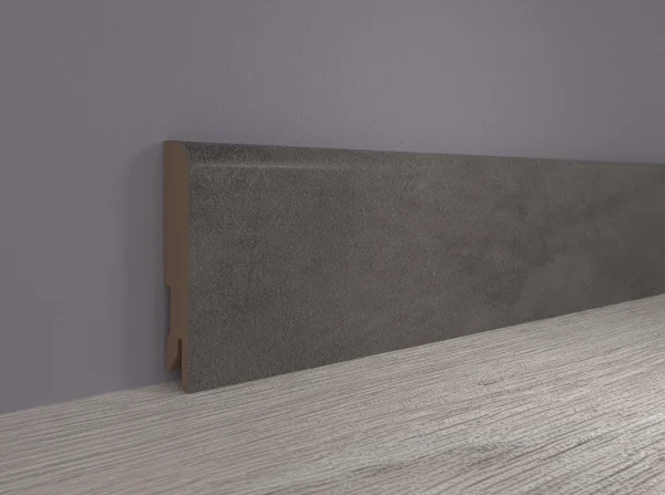 Плинтус MDF Bonkeel 24064 Бетон Лофт Графит (100х16х2400 мм) в Кургане