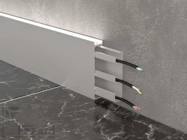 Алюминиевый плинтус Fezard Кабельный ALP-G80-LA Алюминий 80*15*2500 мм в Кургане