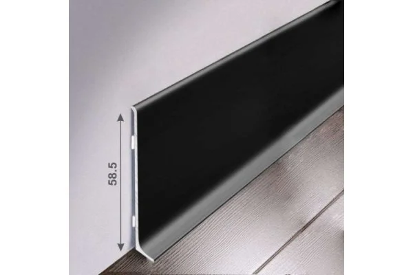 Алюминиевый плинтус Bonkeel ПЛ60 515л Черный (58,5х11,2х2500мм) в Кургане