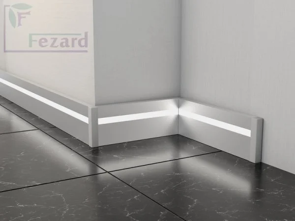 Алюминиевый плинтус Fezard Кабельный ALP-G80-LF Алюминий 80*15*2500 мм в Кургане