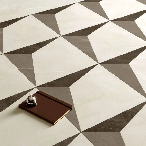 Керамогранит Coliseum Фьямма Уайт Вставка Фрэйм 60х60 (Натуральный и Реттифицированный) в Кургане