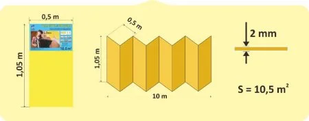 Подложка Солид 2мм гармошка желтая (10.5 м2) в Кургане