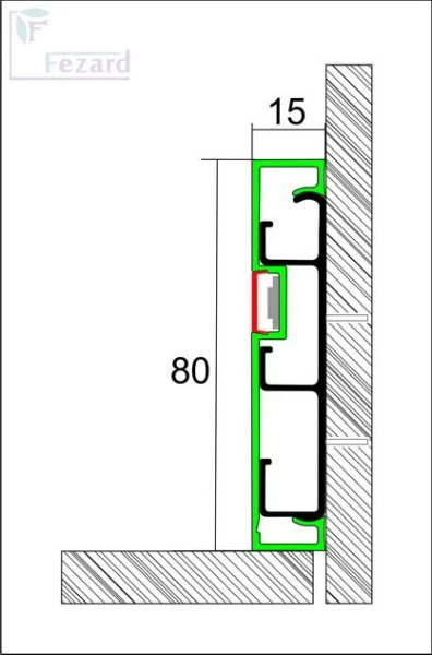 Алюминиевый плинтус Fezard Кабельный ALP-G80-LF Алюминий 80*15*2500 мм в Кургане