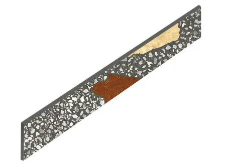 Керамогранит Coliseum Палладио Блэк Плинтус (Натуральный, 7,2х60) в Кургане