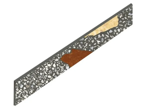 Керамогранит Coliseum Палладио Блэк Плинтус (Натуральный, 7,2х60) в Кургане