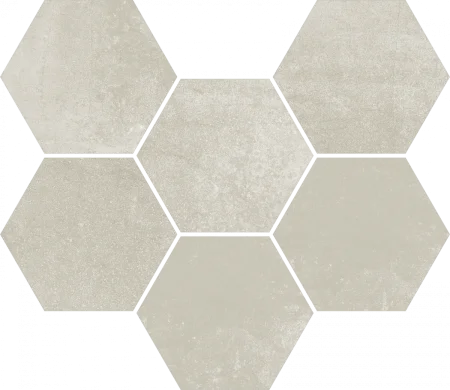 Керамогранит Coliseum Экспо Уайт Мозаика Гексагон (Натуральная, 25х29) в Кургане