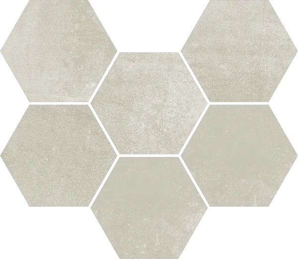 Керамогранит Coliseum Экспо Уайт Мозаика Гексагон (Натуральная, 25х29) в Кургане