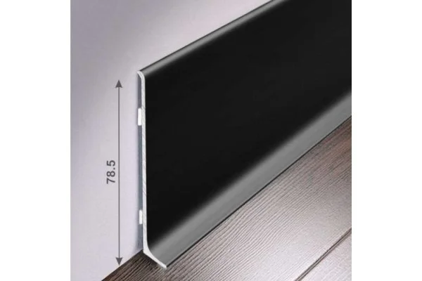 Алюминиевый плинтус Bonkeel ПЛ80 515л Черный (78,5х11,2х2500мм) в Кургане